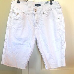 True Religion White Denim Shorts